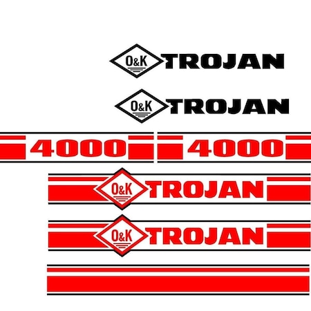 Aftermarket Trojan Wheel Loader 4000 Black And Red Decal Set with O And K Decals TRO4000Z-2DECALSET